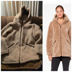 LAST CALL Ugg Koolaburra Teddy sherpa fleece hoodie jacket coat zip up Size LRG